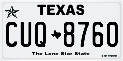 TX license plate CUQ8760