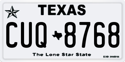 TX license plate CUQ8768