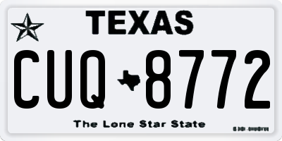 TX license plate CUQ8772