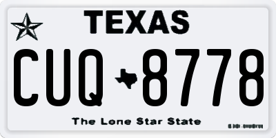 TX license plate CUQ8778