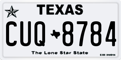 TX license plate CUQ8784