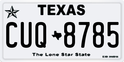 TX license plate CUQ8785