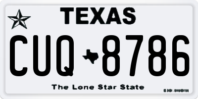 TX license plate CUQ8786