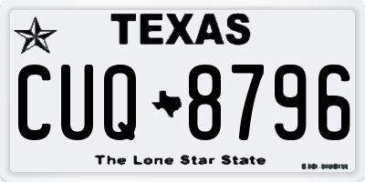 TX license plate CUQ8796