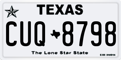 TX license plate CUQ8798