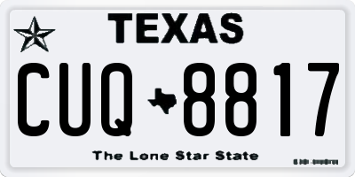 TX license plate CUQ8817