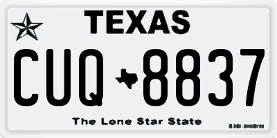 TX license plate CUQ8837