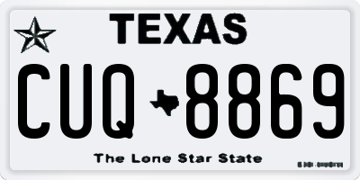 TX license plate CUQ8869