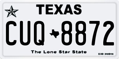 TX license plate CUQ8872