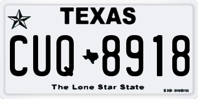 TX license plate CUQ8918