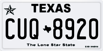 TX license plate CUQ8920