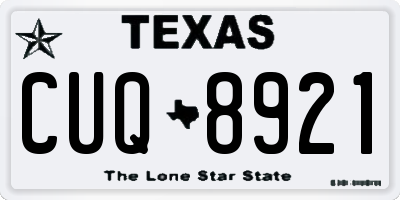TX license plate CUQ8921