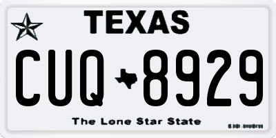 TX license plate CUQ8929