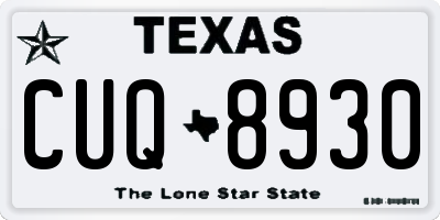 TX license plate CUQ8930