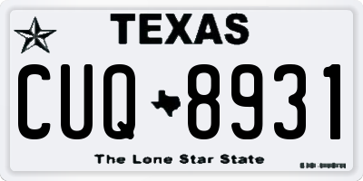 TX license plate CUQ8931