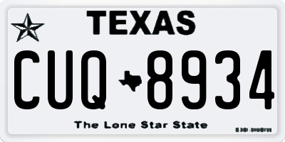 TX license plate CUQ8934