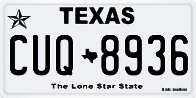 TX license plate CUQ8936