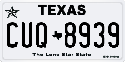 TX license plate CUQ8939