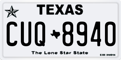 TX license plate CUQ8940