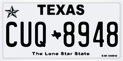 TX license plate CUQ8948