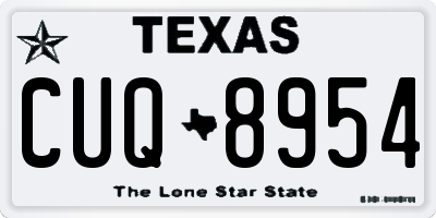 TX license plate CUQ8954
