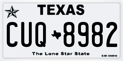 TX license plate CUQ8982