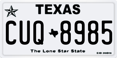 TX license plate CUQ8985