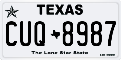 TX license plate CUQ8987