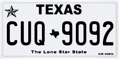 TX license plate CUQ9092
