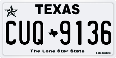 TX license plate CUQ9136
