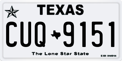 TX license plate CUQ9151