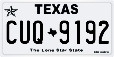 TX license plate CUQ9192