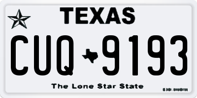 TX license plate CUQ9193