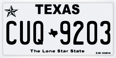 TX license plate CUQ9203