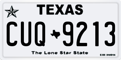 TX license plate CUQ9213
