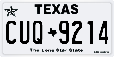 TX license plate CUQ9214