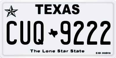 TX license plate CUQ9222