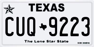 TX license plate CUQ9223