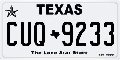 TX license plate CUQ9233