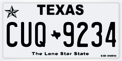 TX license plate CUQ9234