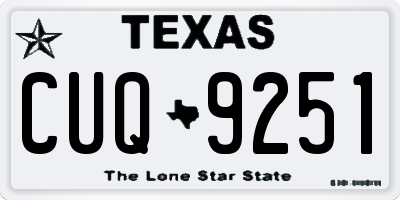TX license plate CUQ9251