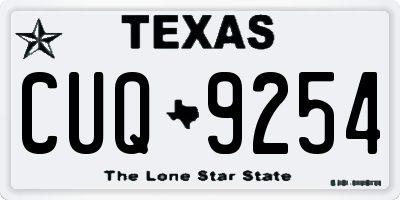 TX license plate CUQ9254