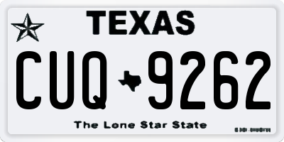 TX license plate CUQ9262