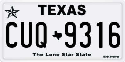 TX license plate CUQ9316