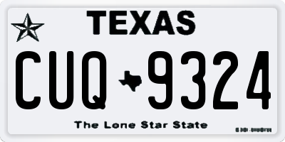 TX license plate CUQ9324
