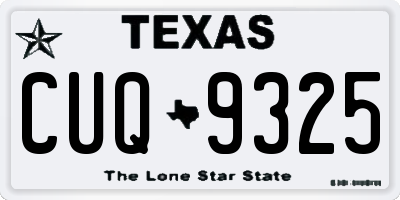 TX license plate CUQ9325