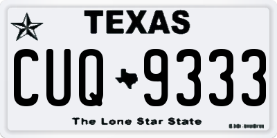 TX license plate CUQ9333