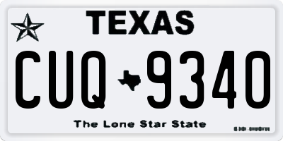 TX license plate CUQ9340