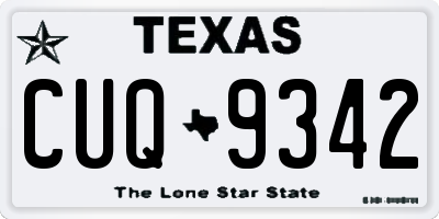 TX license plate CUQ9342