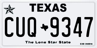 TX license plate CUQ9347